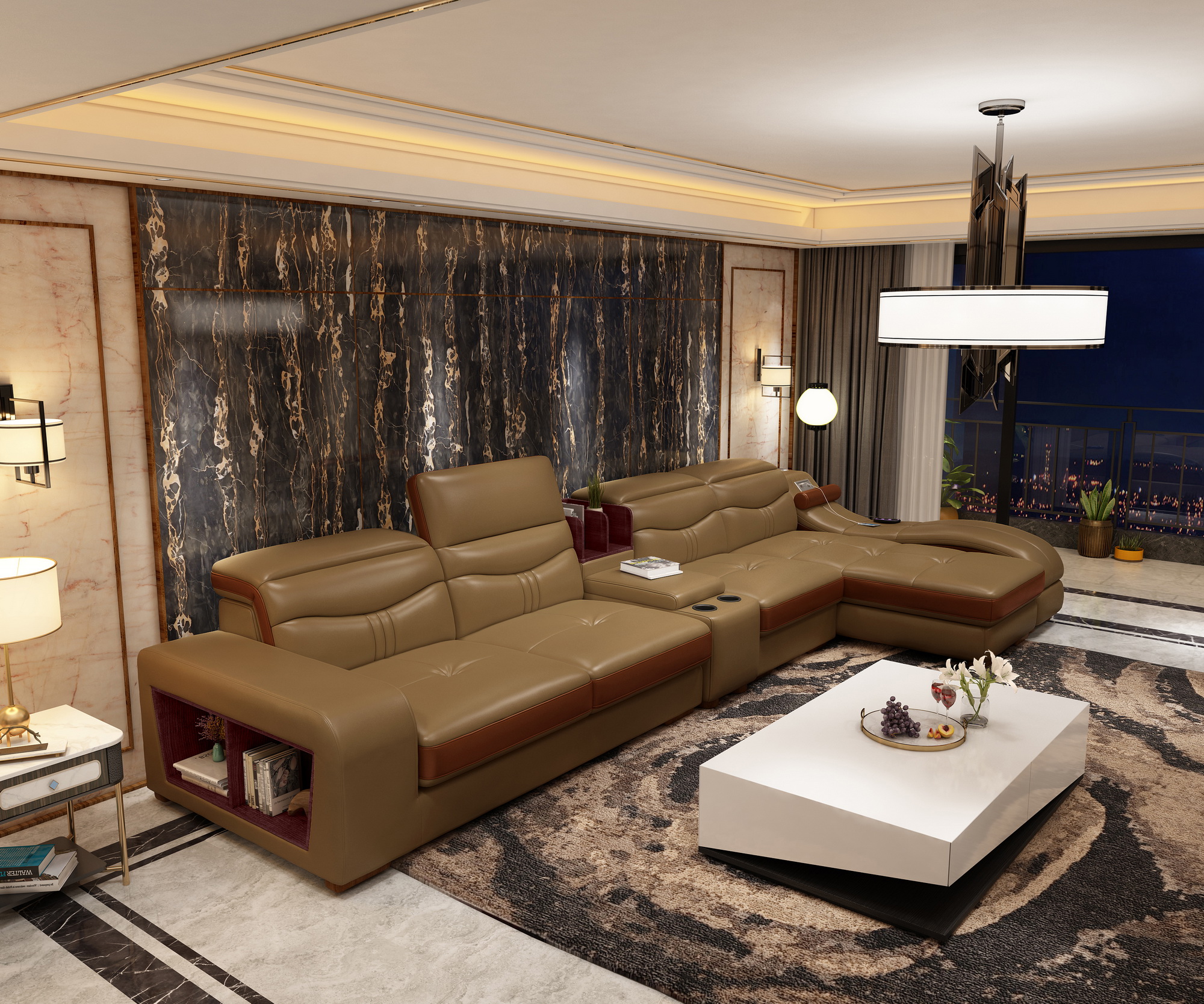 Elegant L-Shape Multi Functional Sofa - Joy Furniture