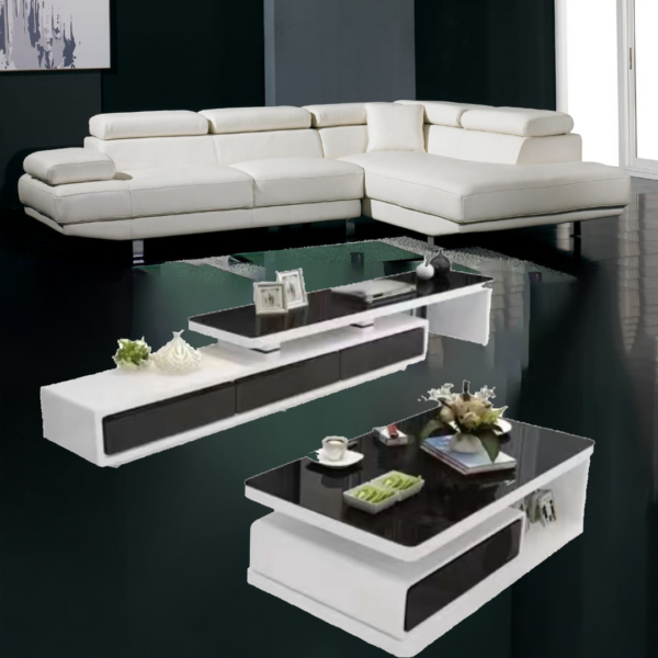 Modern Corner Sofa + Coffee Table & TV Stand