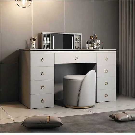Modern Electric Lift Dresser with Smart Mirror & Chair