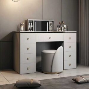 Modern Electric Lift Dresser with Smart Mirror & Chair